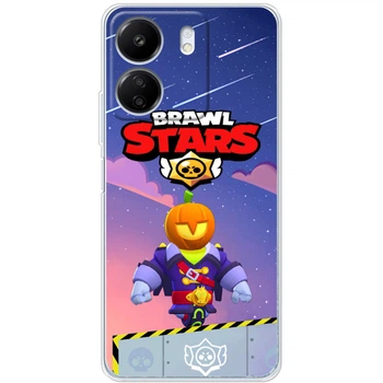 Силиконовый Чехол с Картинкой для Xiaomi Redmi 13C Принт (Бравл Старс Сту, Brawl Stars Stu) (50702-ysm026)