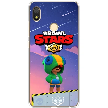 Силиконовый Чехол с Картинкой для Tecno Pop 3 Принт (Бравл Старс Леон, Brawl Stars Leon) (44375-ysm025)