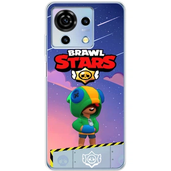 Силиконовый Чехол с Картинкой для ZTE Blade V50 Vita Принт (Бравл Старс Леон, Brawl Stars Leon) (51086-ysm025)