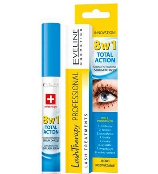 Сироватка для вій 8 в 1 EVELINE LASH THERAPY PROFESSIONAL TOTAL ACTION 10 мл.