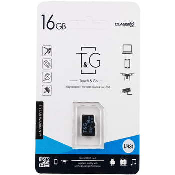 Карта памяти T&G microSDHC (UHS-1) 16 GB class 10 (без адаптера)