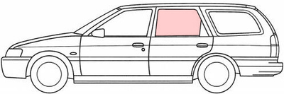 Ford Escort/Orion 1990-2000 Бокове скло заднє ліве (опускне, COMBI) 1745T Benson (КНР)