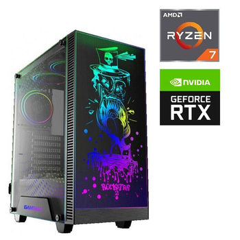Игровой ПК Tower / AMD Ryzen 7 7700 (8 (16) ядер по 3.8 - 5.3 GHz) / 32 GB DDR5 / 1000 GB SSD M.2 / nVidia GeForce RTX 3060, 12 GB GDDR6, 192-bit / 700W