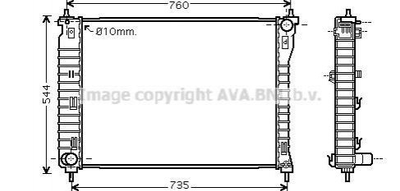 Радиатор охлаждения двигателя AVA COOLING OLA2435 Chevrolet Captiva 20777047, 4803043, 96629058