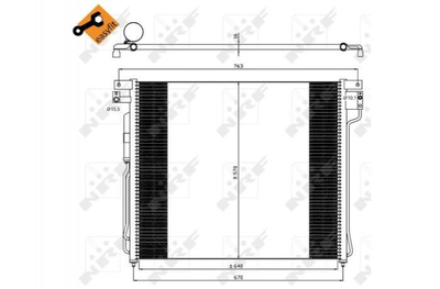 Радиатор кондиционера NRF 35582 Nissan Navara, Pathfinder 92100EA00A, 92100EA01A, 92100EB00A