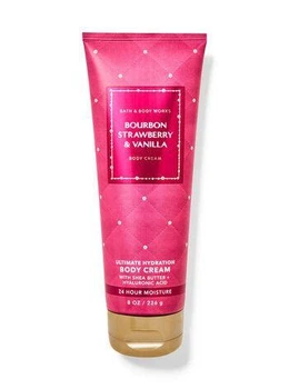 Парфумований крем для тіла Bath and Body Works Bourbon strawberry & vanilla зволожуючий 226 г