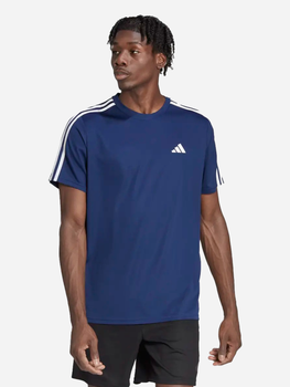 Koszulka sportowa męska Adidas Train Essentials 3-Stripes Training Tee IB8152 XXL Granatowa (4065432978187)