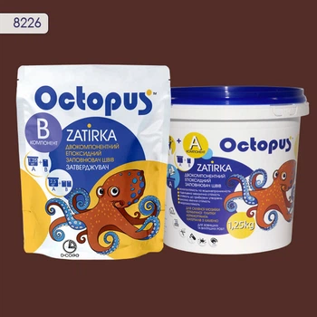 Затирка для плитки Octopus Zatirka темно-терракотовый 8226 эпоксидная 1,25 кг