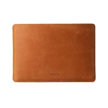 Кожаный чехол для MacBook Air 13" 2018-2025 INCARNE Gamma Plus Коньяк
