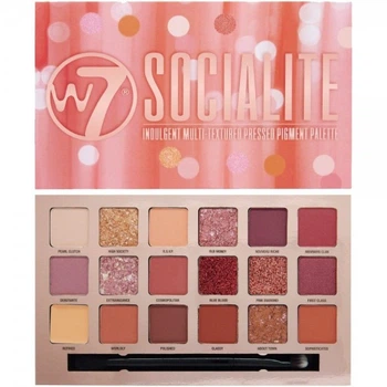 Палетка теней W7 INDULGENT MULTI-TEXTURED PRESSED PIGMENT PALETTE - SOCIALITE-17г.
