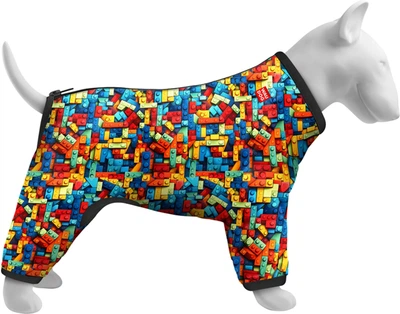Ветровка для собак WAUDOG Clothes рисунок "Блоки" S30, В 57-59 см, С 44-46 см (388-4056collar)
