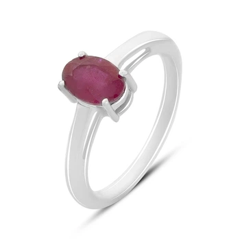 Срібна каблучка з натуральним рубіном 1.05ct, вага виробу 2,52 гр (2165118)