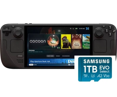 Игровая консоль Valve Steam Deck OLED 512GB Black + Карта памяти Samsung 1Tb