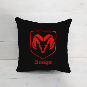 Подушка автомобільна з вишивкою логотипа Dodge Чорний (0937)
