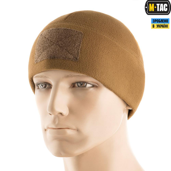 Зимняя M-Tac шапка Watch Cap Elite флис (270г/м2) с липучкой Coyote Brown койот XL