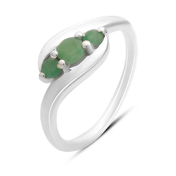 Серебряное кольцо с натуральным изумрудом 0.488ct, вес изделия 2,85 гр (2163626)