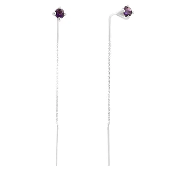 Серебряные серьги с натуральным аметистом 0.443ct (2167587)