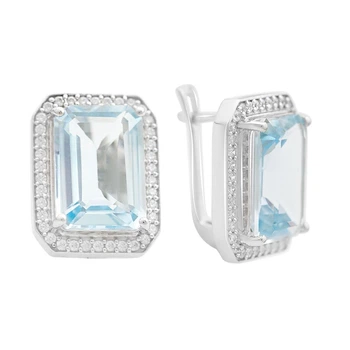 Серебряные серьги с натуральным топазом 18.54ct (2167754)