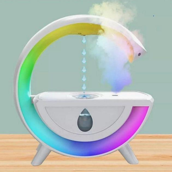 Увлажнитель воздуха ночник T00K8 антигравитационный капельный эффект RGB подсветка Белый