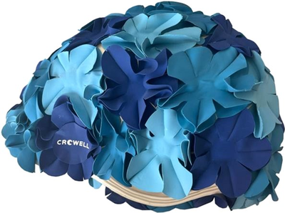 Czepek pływacki Crowell Kwiaty Flower kol.3 Niebieski (5904310935760)