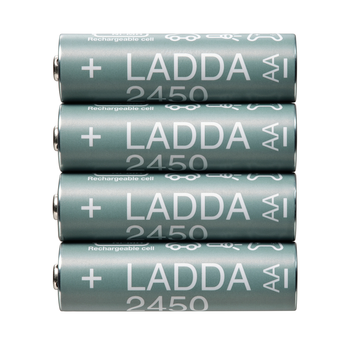 Набор аккумуляторных батареек IKEA LADDA зеленый 2450mAh 4 шт 505.046.92