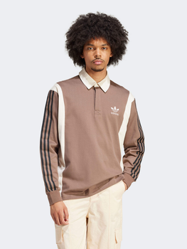 Koszulka polo męska z długim rękawem adidas IS1405 L Brązowa (4066757846120)