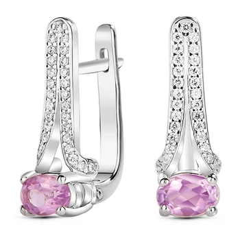 Серебряные серьги с аметистом Альпина ПДС50АМ