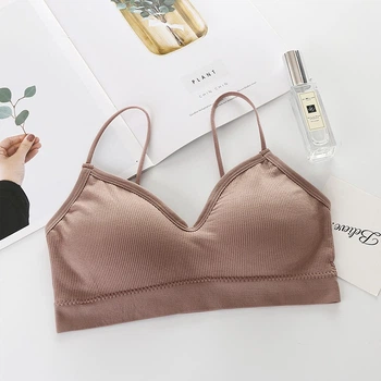 Женский топ топик в рубчик бюстгальтер бралетт лиф Honey Fashion Accessories S/М темно-пудровый (2-279)