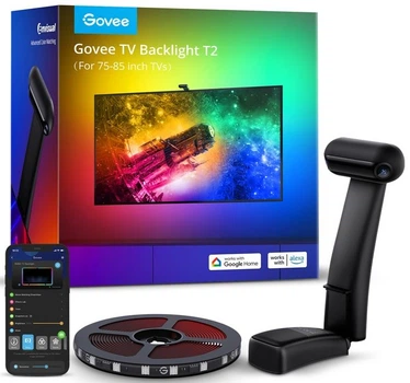 Набір Govee адаптивного підсвічування H605C Envisual TV Backlight T2 with Dual Cameras 55-65'' RGB Чорний (H605C311)