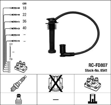 Комплект кабелей зажигания NGK (RC-FD807)