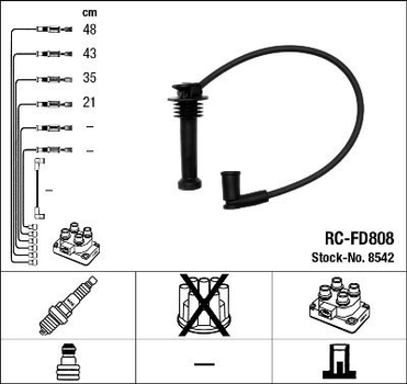 Комплект кабелей зажигания NGK (RC-FD808)