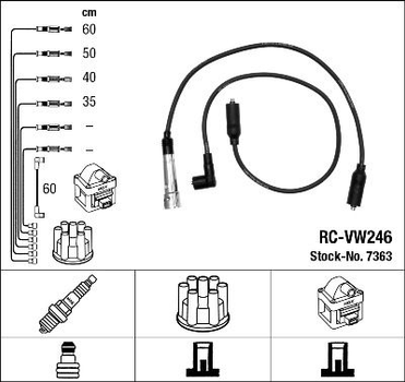 Комплект кабелей зажигания NGK (RC-VW246)