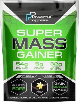 Гейнер для набору маси Powerful Progress Super Mass Gainer 1 кг Ваніль (4820241840373)