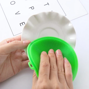 Силіконова губка для миття посуду Silicone Sponge Green