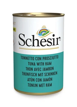 Влажный корм Schesir Tuna with Ham для котов тунец с ветчиной в бульоне 140 г х 6 шт