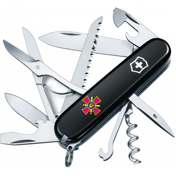 Нож Victorinox Huntsman Army 91мм/15функ/эмблема СВ ВСУ/черный