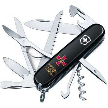 Нож Victorinox Huntsman Army 91мм/15функ/эмблема ВСУ + надпись ВСУ/черный