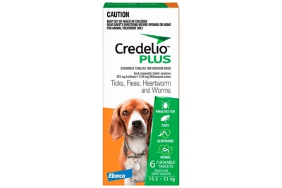 Кределіо Плюс Credelio Plus таблетки від бліх, кліщів та гельмінтів для собак 5,5-11 кг