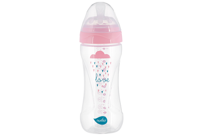 Пляшка для годування Nuvita Mimic Collection 330мл, 4міс+, антиколікова, рожевий (NV6051ROSA)