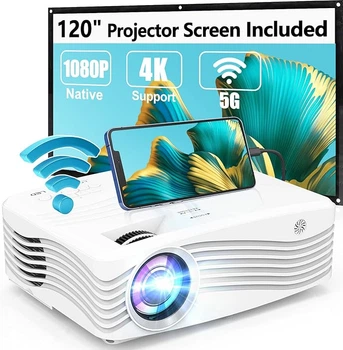 Мультимедійний проектор DR. Q AK-50 Full HD LED 9500 Лм WiFi з динаміками Б/В b16