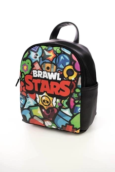 Рюкзак портфель дитячий Brawl Stars 26*20 см екокожа чорний (672406)