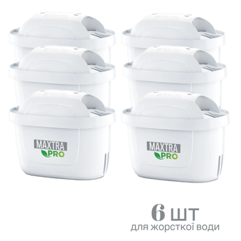 Набір картриджів для фільтра-глечика Brita Maxtra Pro Hard Water Expert 6 шт для жорсткої води від накипу