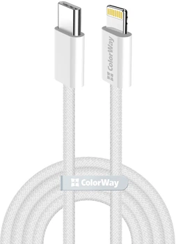 Кабель ColorWay Type-C - Apple Lightning braided cotton PD Fast Charging 27W 1 м Grey (CW-CBPDCL061-GR)