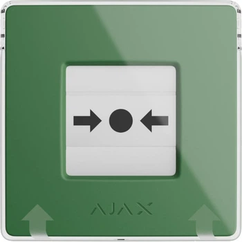 Беспроводная настенная кнопка для активации пожарной тревоги Ajax Manual Call Point jewelle Зеленая (000044794)