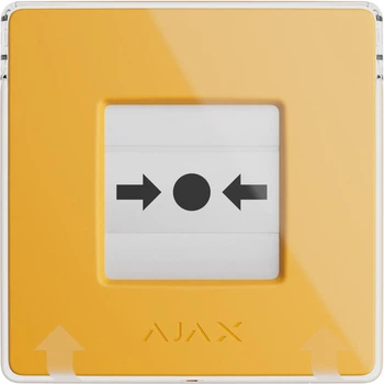 Беспроводная настенная кнопка для активации пожарной тревоги Ajax Manual Call Point jewelle Желтая (000044795)