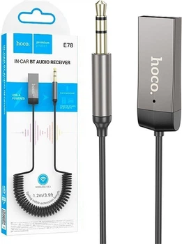 Bluetooth аудио ресивер HOCO E78 Metal Grey (37540)