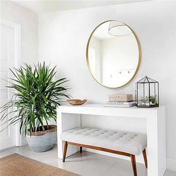 Зеркало настенное Art-com в металлической раме 800 мм МР 1 Золотистое (MR 2 gold home)