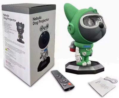 Ночник звездного неба Космическая собака Nebula Dog Projector с пультом Green