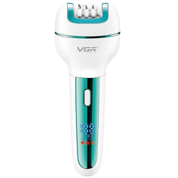 Эпилятор женский VGR V-732 3в1 аккумуляторный с пемзой 600mAh IPX5 Green (3_05251)