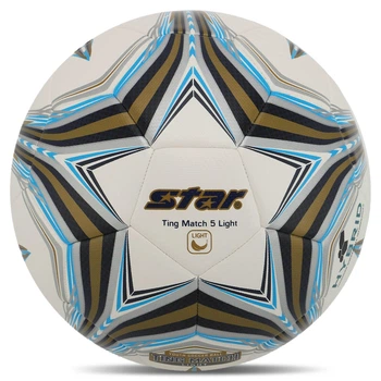 Мяч футбольный STAR TING MATCH 5 LIGHT HYBRID SB3145L №5 PU белый-голубой